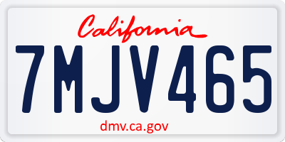 CA license plate 7MJV465