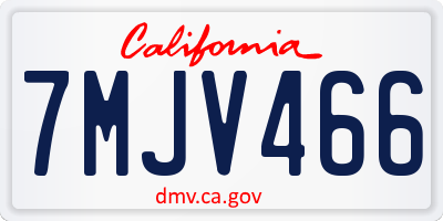 CA license plate 7MJV466