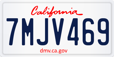 CA license plate 7MJV469