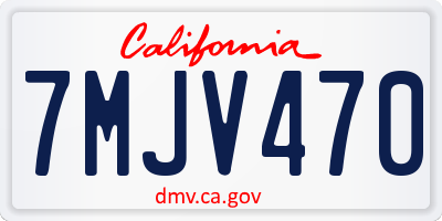 CA license plate 7MJV470