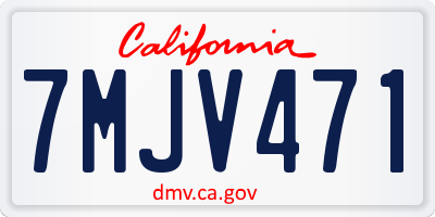 CA license plate 7MJV471