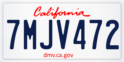 CA license plate 7MJV472