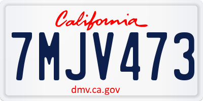 CA license plate 7MJV473