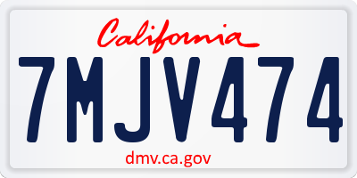 CA license plate 7MJV474