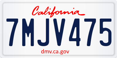CA license plate 7MJV475