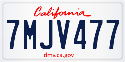 CA license plate 7MJV477