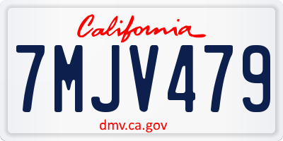 CA license plate 7MJV479