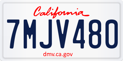 CA license plate 7MJV480