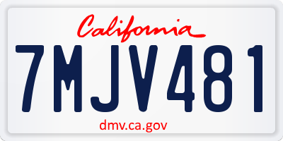 CA license plate 7MJV481