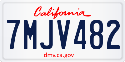 CA license plate 7MJV482