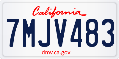 CA license plate 7MJV483