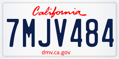 CA license plate 7MJV484
