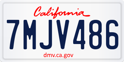 CA license plate 7MJV486