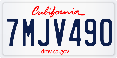 CA license plate 7MJV490
