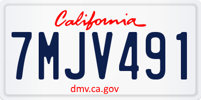 CA license plate 7MJV491