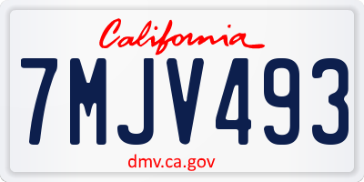 CA license plate 7MJV493