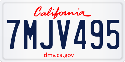 CA license plate 7MJV495