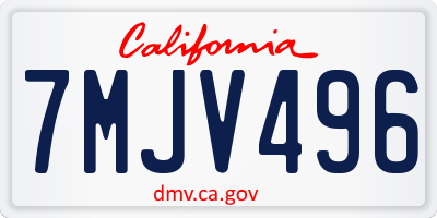 CA license plate 7MJV496