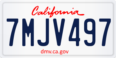 CA license plate 7MJV497