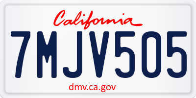CA license plate 7MJV505