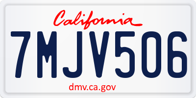 CA license plate 7MJV506