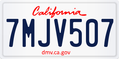 CA license plate 7MJV507