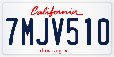 CA license plate 7MJV510