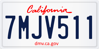 CA license plate 7MJV511