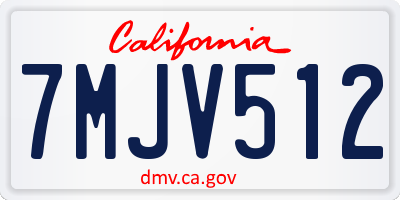 CA license plate 7MJV512