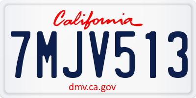 CA license plate 7MJV513