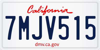 CA license plate 7MJV515