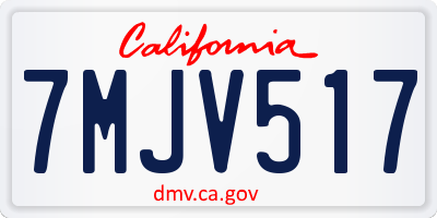 CA license plate 7MJV517