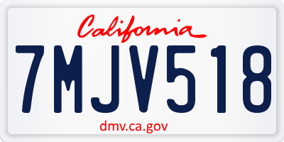 CA license plate 7MJV518