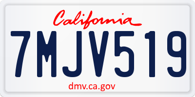 CA license plate 7MJV519
