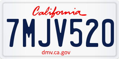 CA license plate 7MJV520