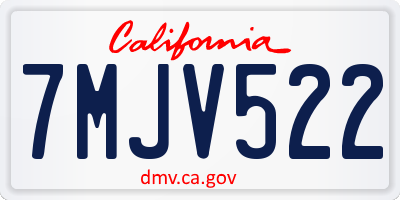 CA license plate 7MJV522