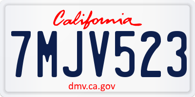 CA license plate 7MJV523