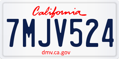 CA license plate 7MJV524