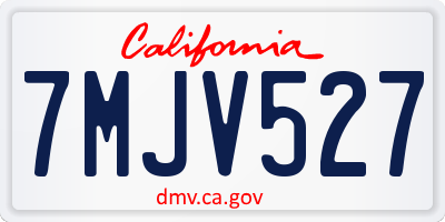 CA license plate 7MJV527