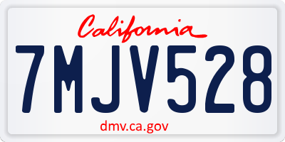 CA license plate 7MJV528