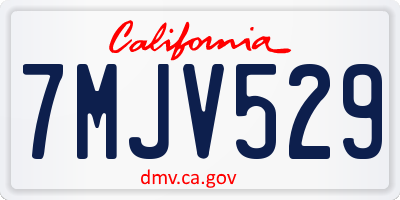 CA license plate 7MJV529