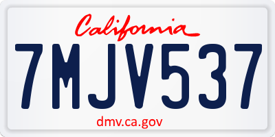 CA license plate 7MJV537