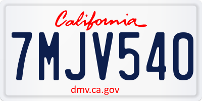 CA license plate 7MJV540