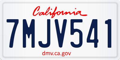 CA license plate 7MJV541