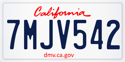 CA license plate 7MJV542