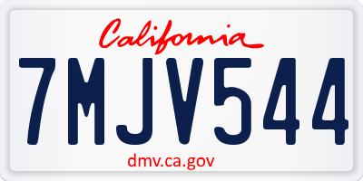 CA license plate 7MJV544