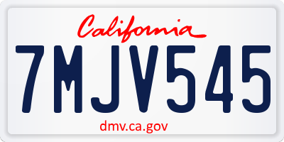 CA license plate 7MJV545