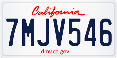 CA license plate 7MJV546