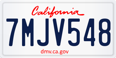CA license plate 7MJV548