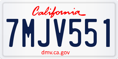 CA license plate 7MJV551